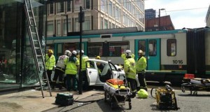 Novice cabbie banned for crashing taxi into tram in Manchester City Centre